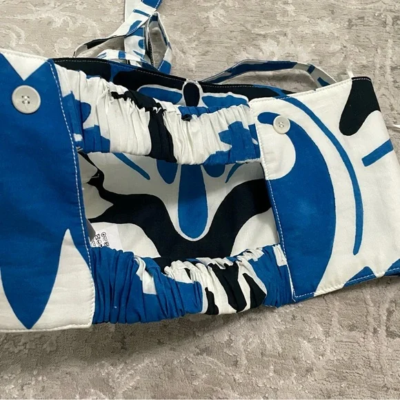 ZARA Floral Crop Top Blue/White Size XS NEW!! - Picture 7 of 9